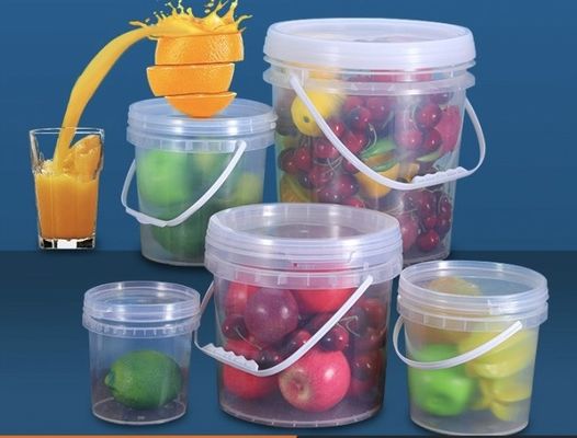 bề mặt mịn 5 gallon Transparent Plastic Bucket IML trang trí